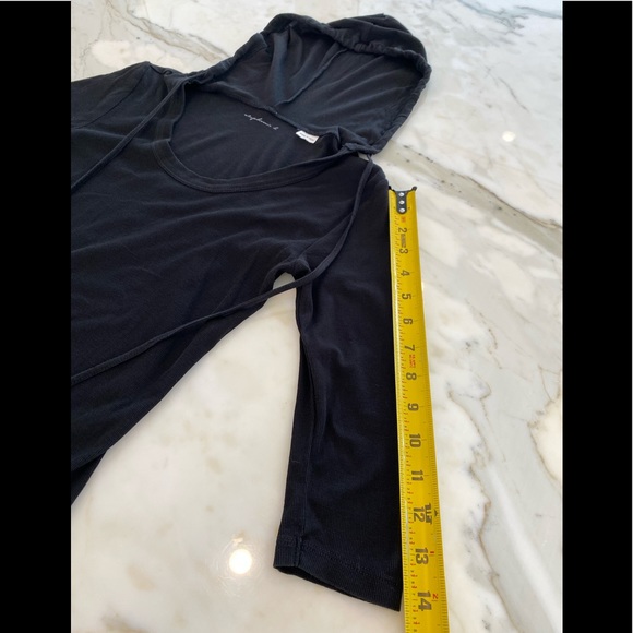 STEPHANIE B BLACK HOODIE LONG SLEEVE T-SHIRT SMALL - Picture 7 of 8